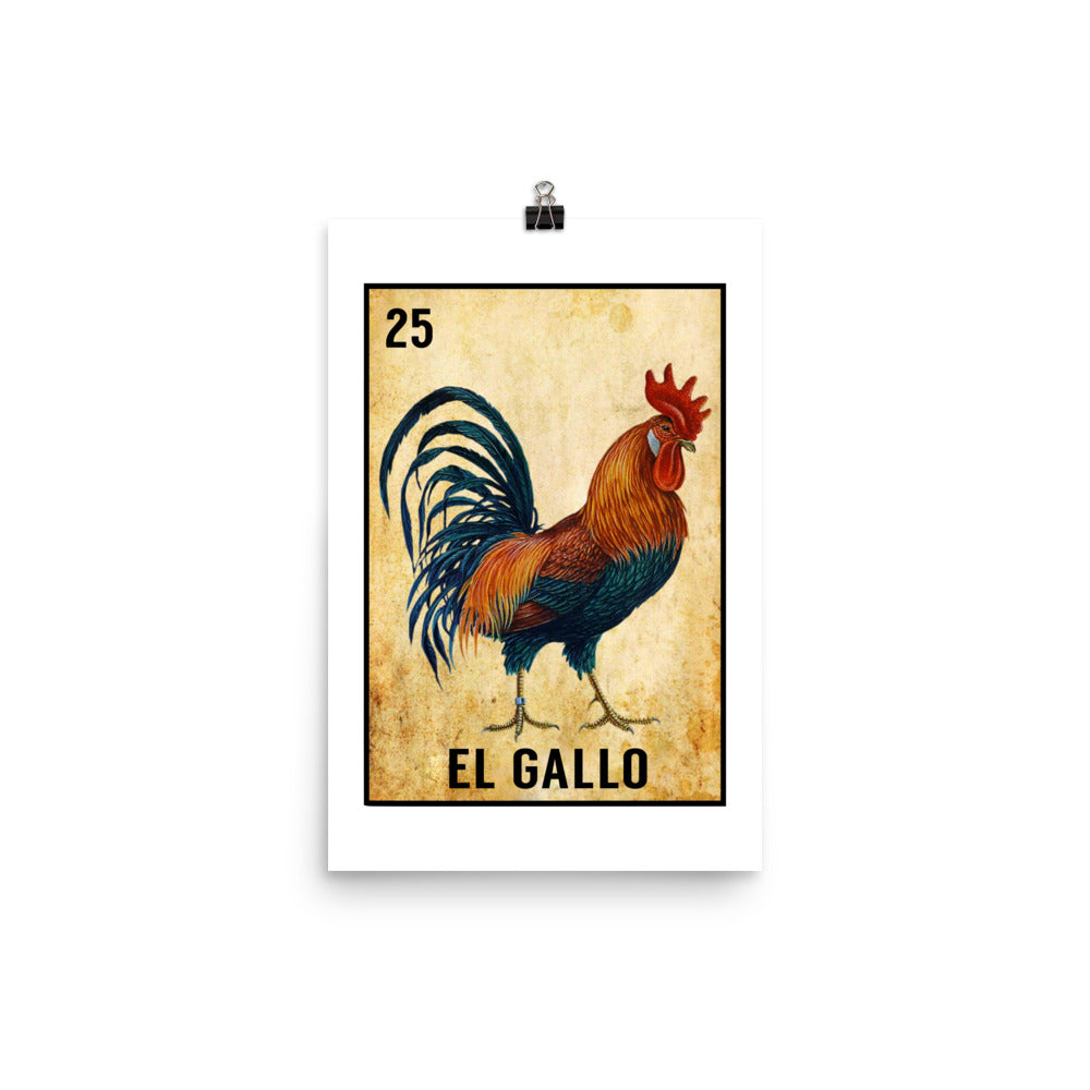 El Gallo Mexican Loteria Poster