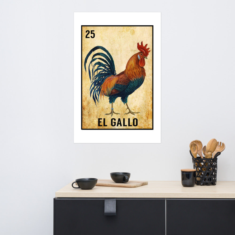 El Gallo Mexican Loteria Poster