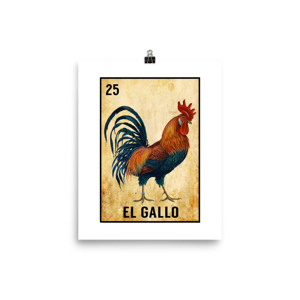 El Gallo Mexican Loteria Poster