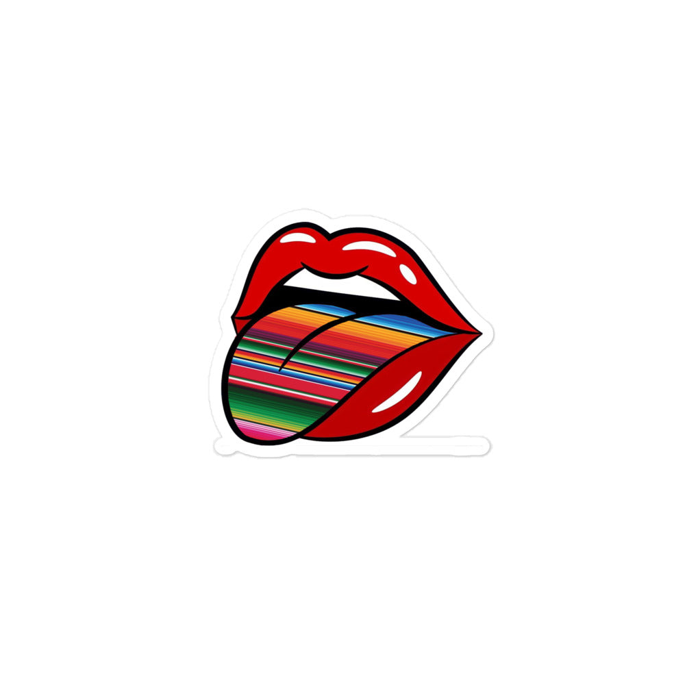 Lips Tongue Serape Bubble-free sticker