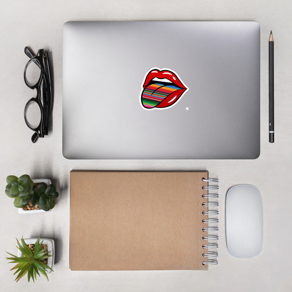 Lips Tongue Serape Bubble-free sticker