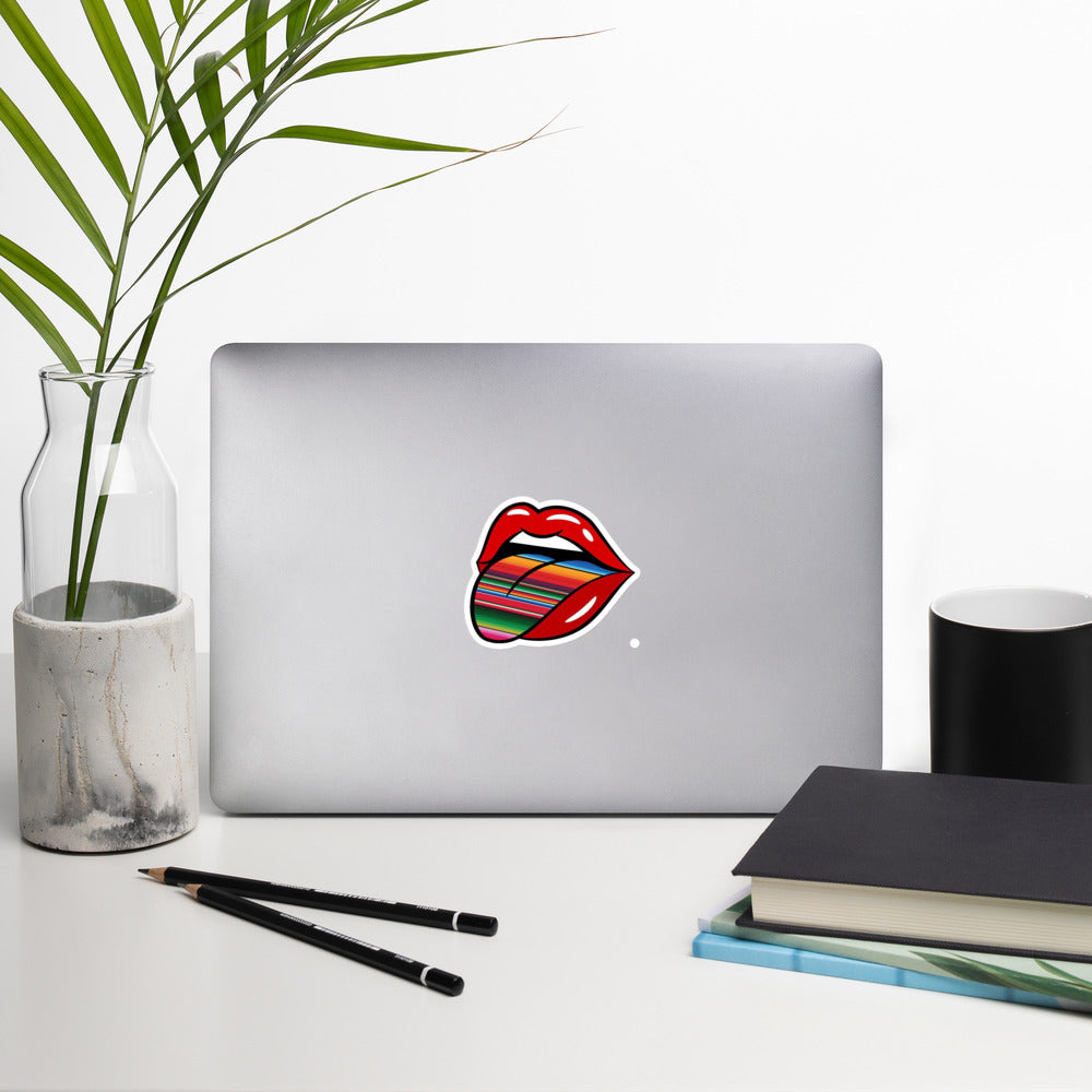 Lips Tongue Serape Bubble-free sticker