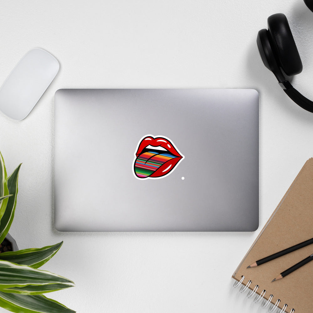 Lips Tongue Serape Bubble-free sticker