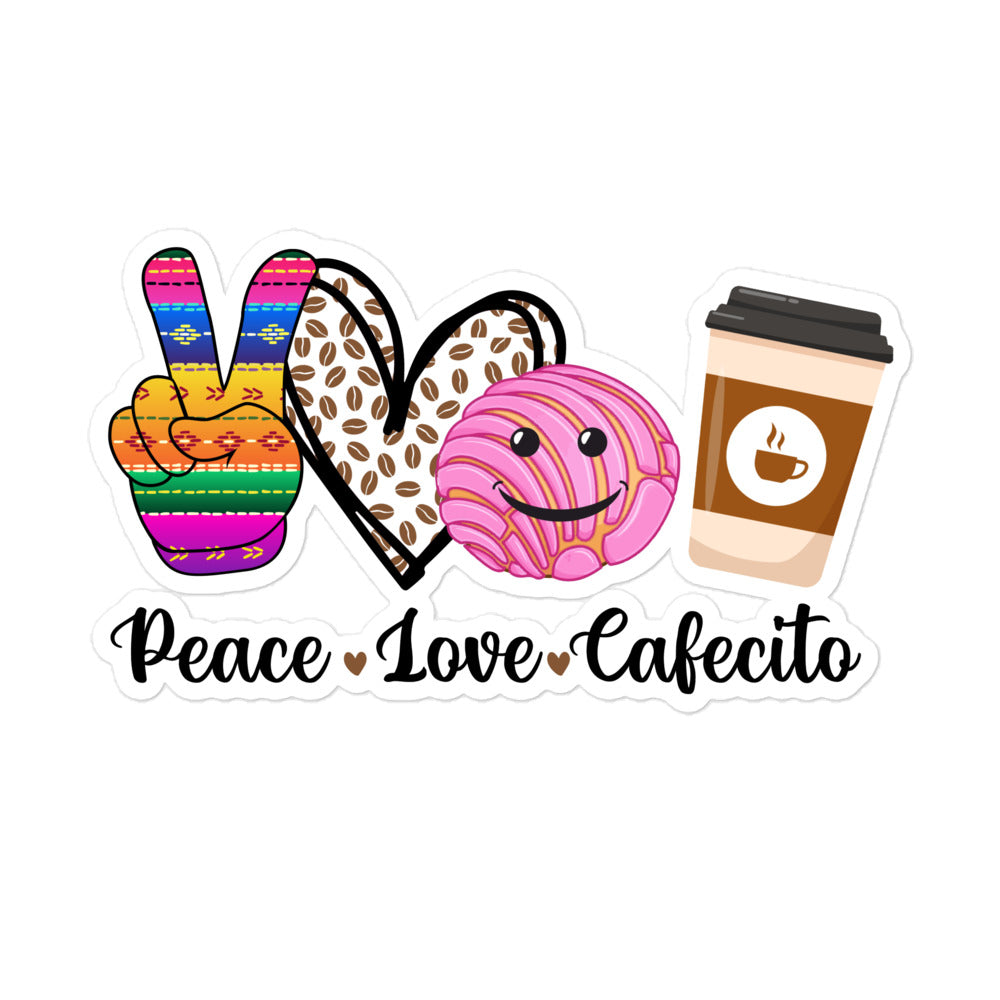 Peace Love Cafecito Bubble-free stickers