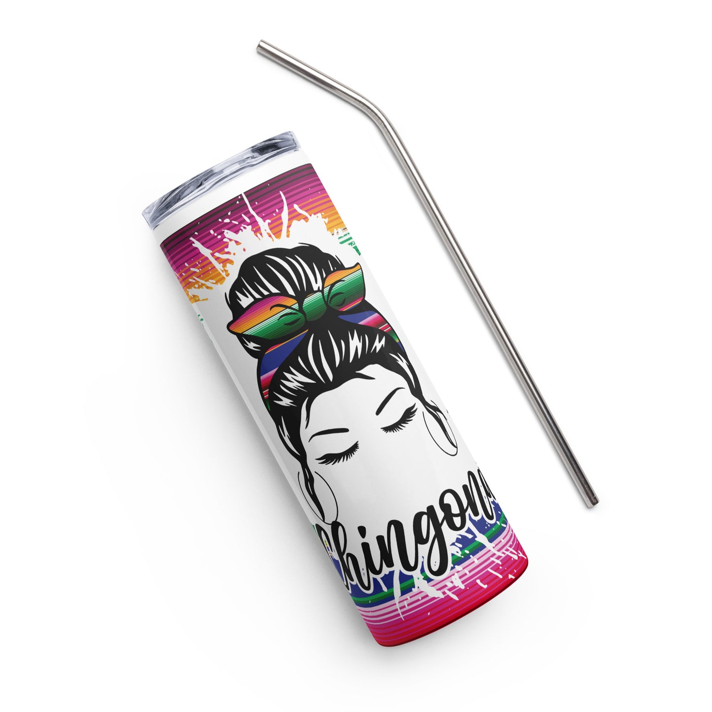 Mexican Serape Chingona Stainless steel tumbler