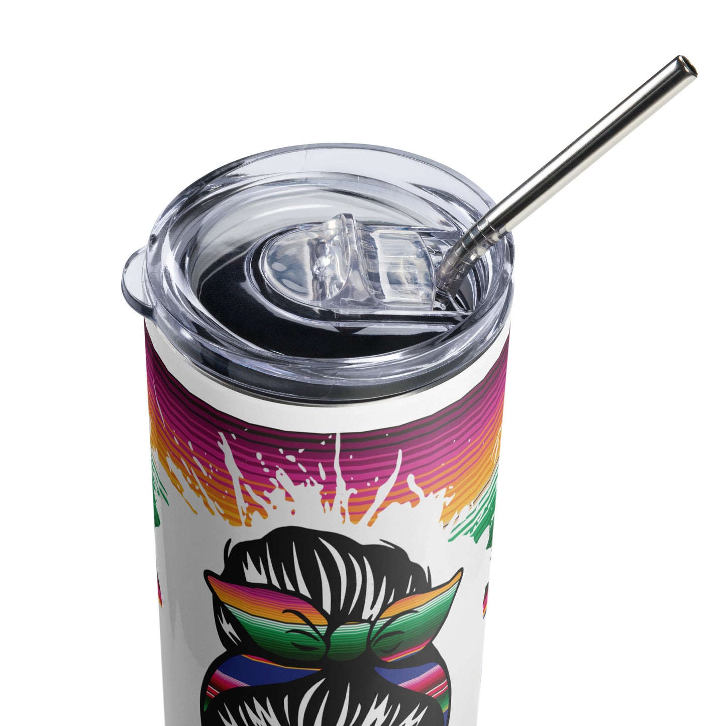 Mexican Serape Chingona Stainless steel tumbler