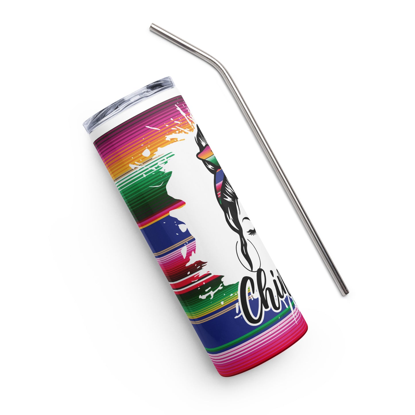 Mexican Serape Chingona Stainless steel tumbler