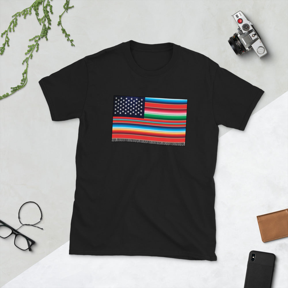 Cross Cultured Serape American Flag Unisex T-Shirt