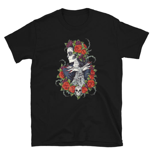 Rose Lady Dia De Los Muertos T-Shirt