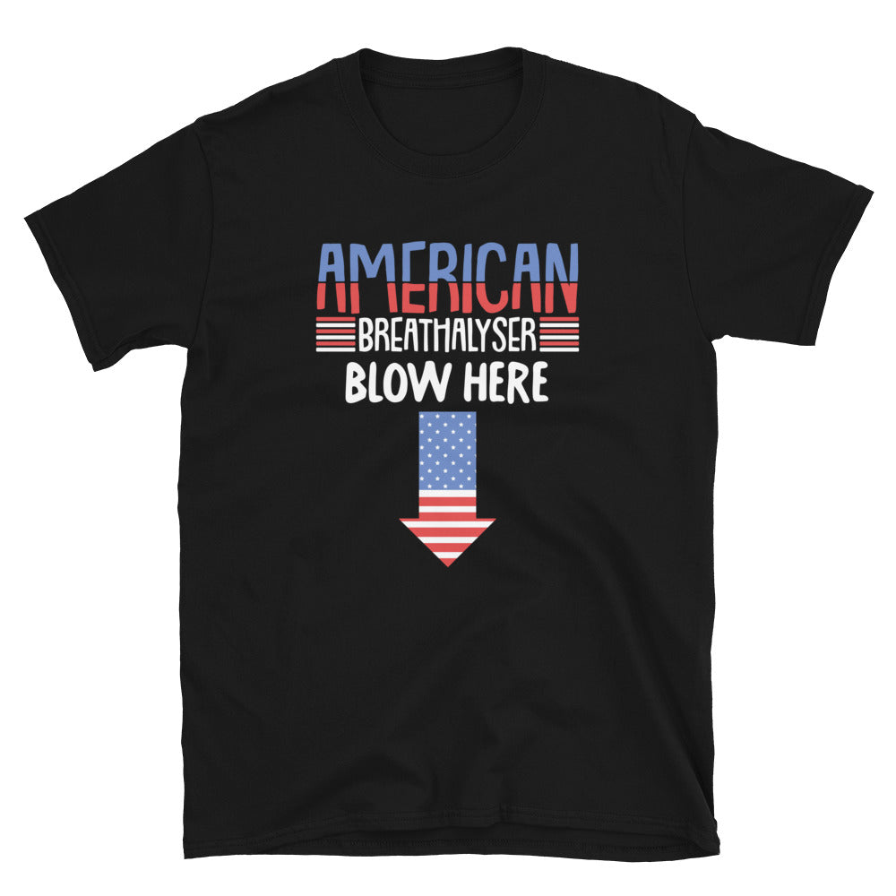 American Breathalyser Blow Here T-Shirt