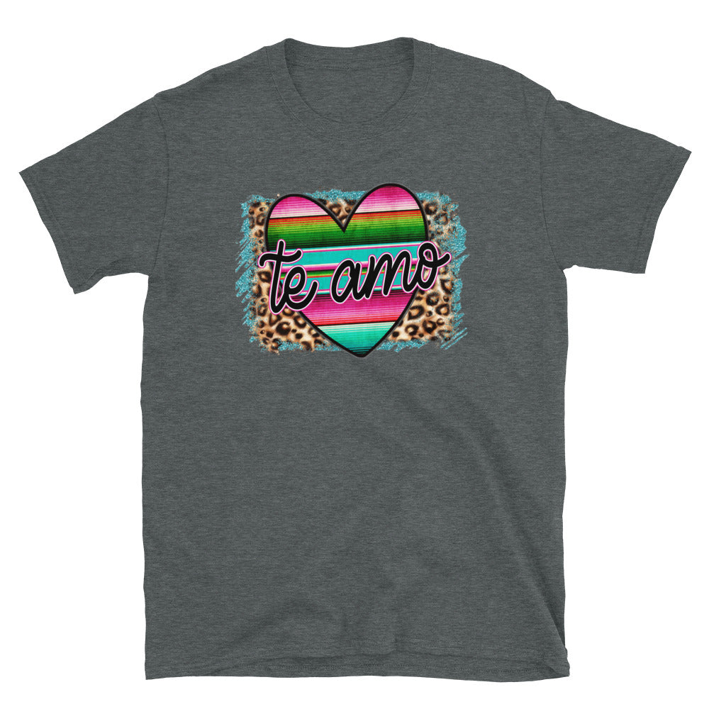 Te Amo Mexican Serape Heart Unisex T-Shirt