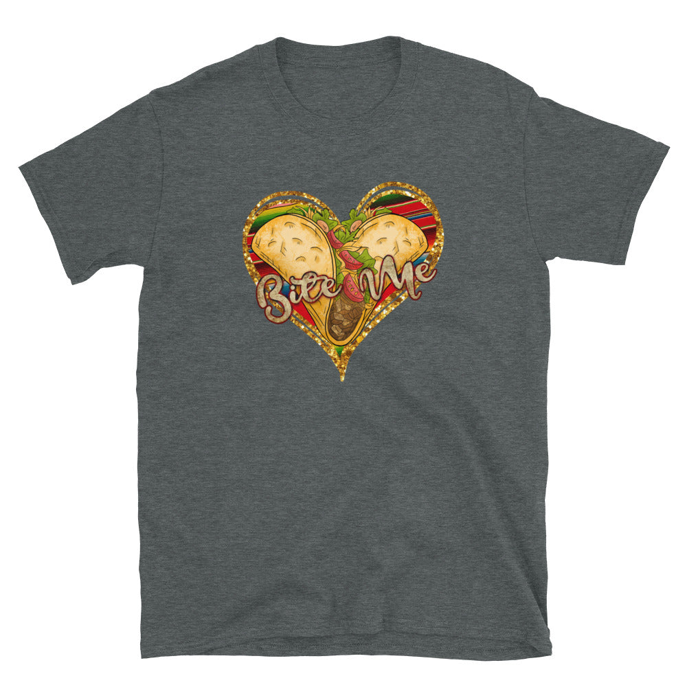 Bite Me Taco Heart Unisex T-Shirt