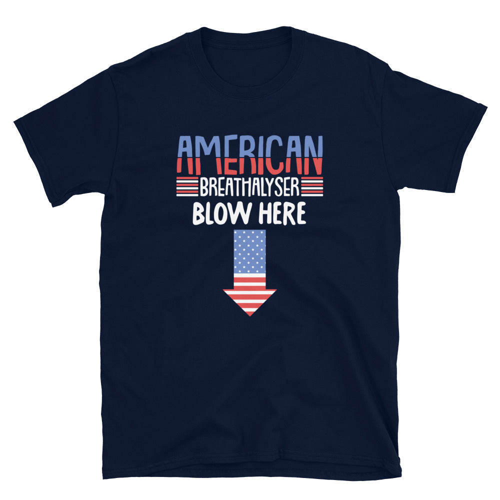 American Breathalyser Blow Here T-Shirt