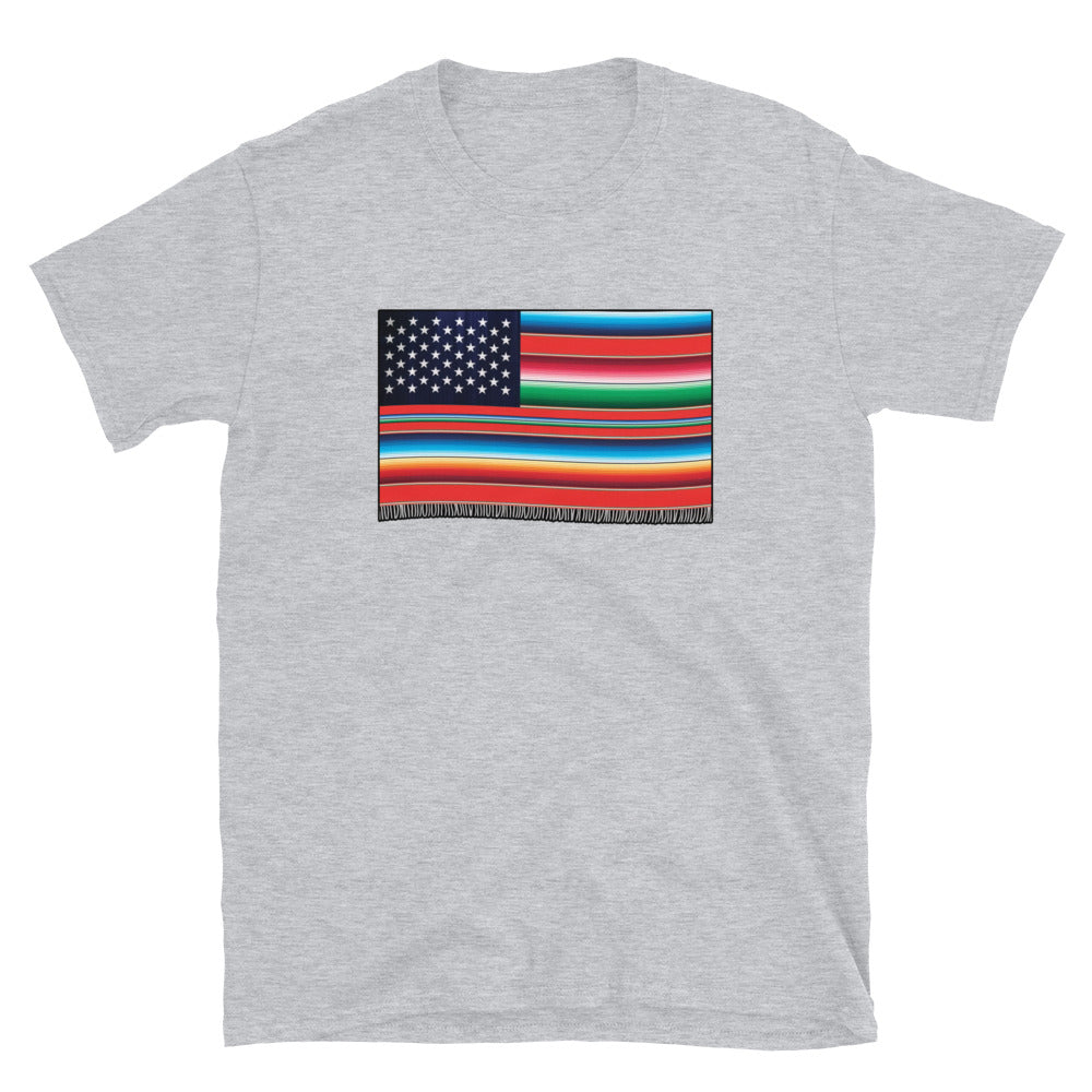 Cross Cultured Serape American Flag Unisex T-Shirt