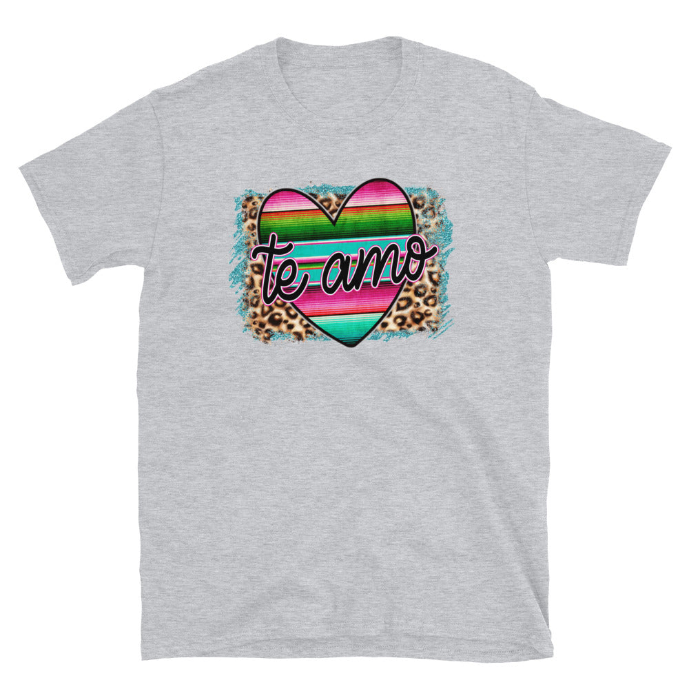 Te Amo Mexican Serape Heart Unisex T-Shirt