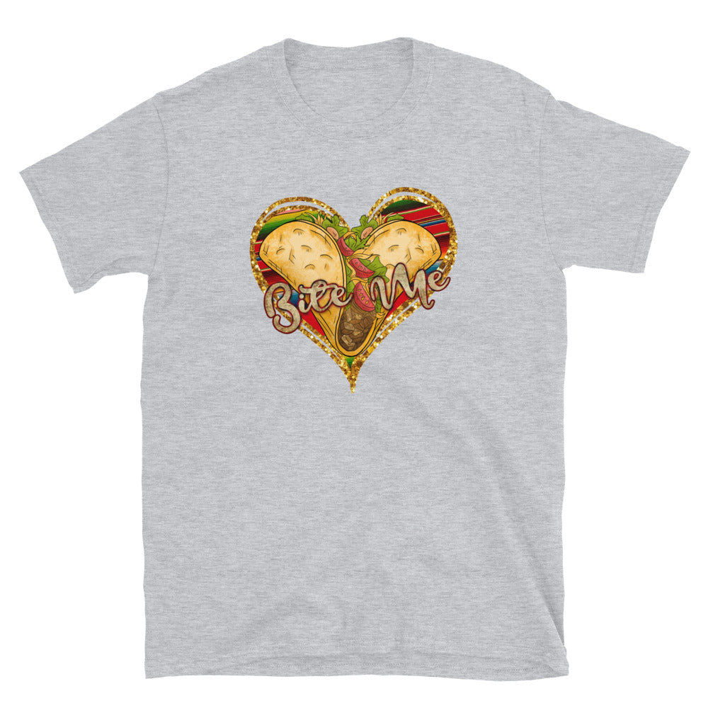 Bite Me Taco Heart Unisex T-Shirt