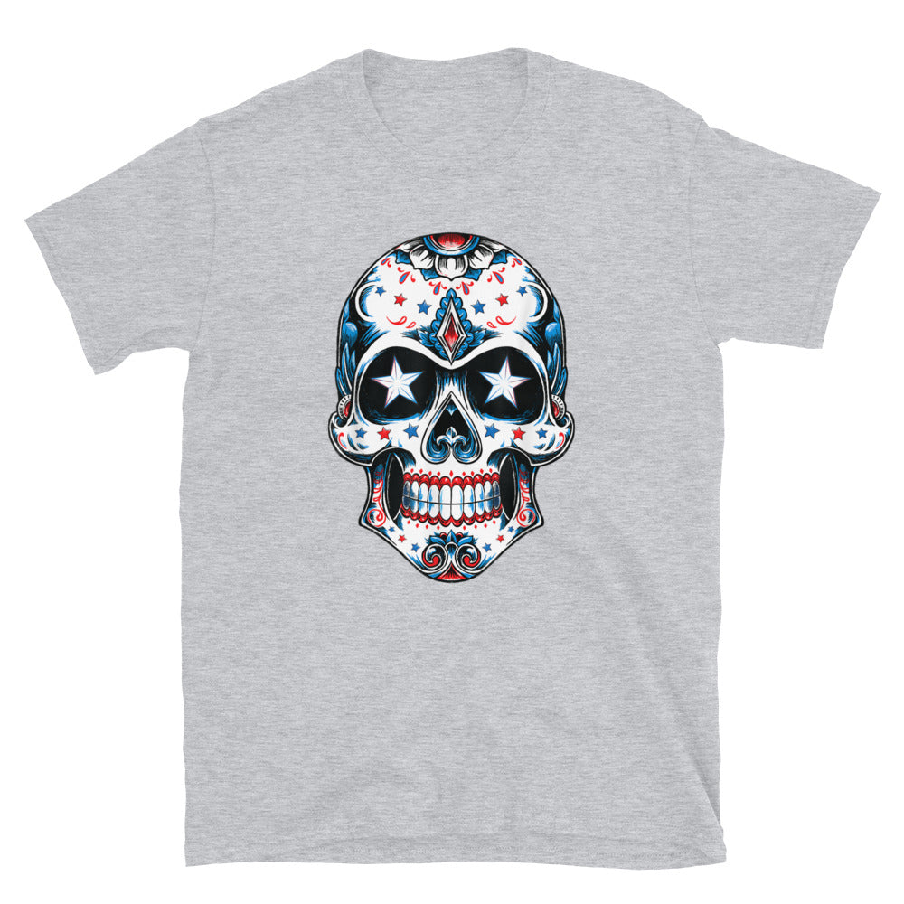 4th of July American Sugar Skull  T-Shirt