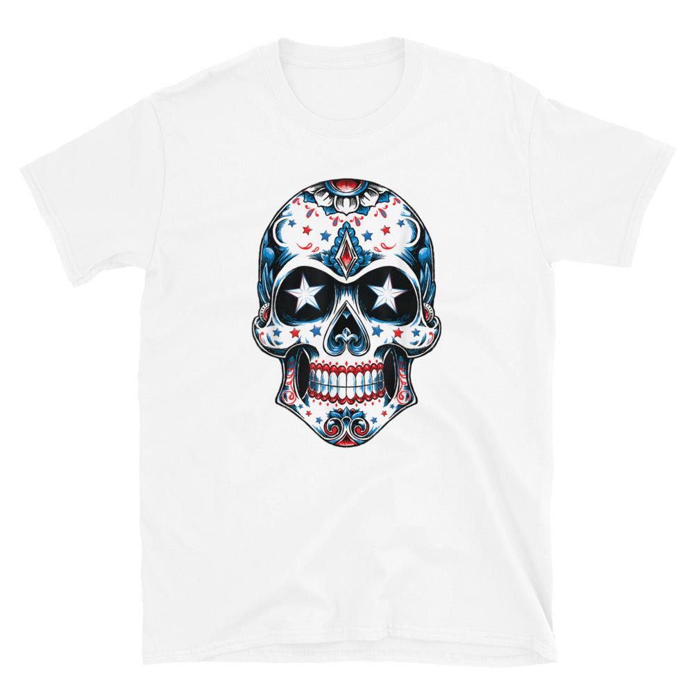 4th of July American Sugar Skull  T-Shirt