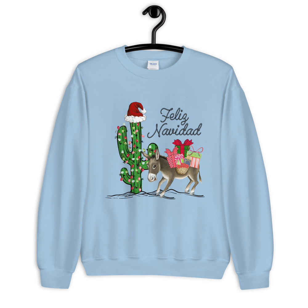 Christmas Burro Feliz Navidad Unisex Sweatshirt