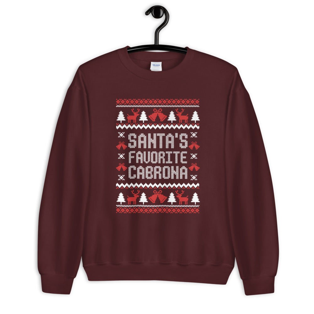 Santa's Favorite Cabrona Ugly Christmas Sweatshirt