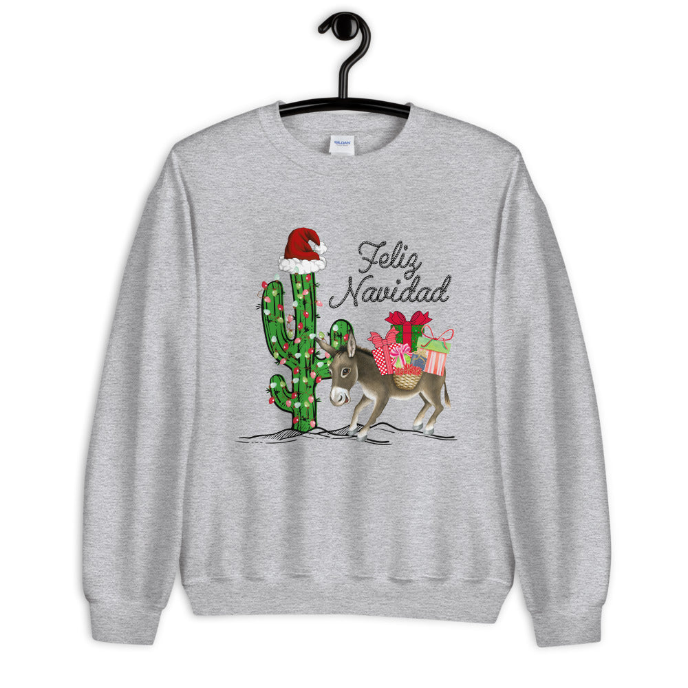 Christmas Burro Feliz Navidad Unisex Sweatshirt