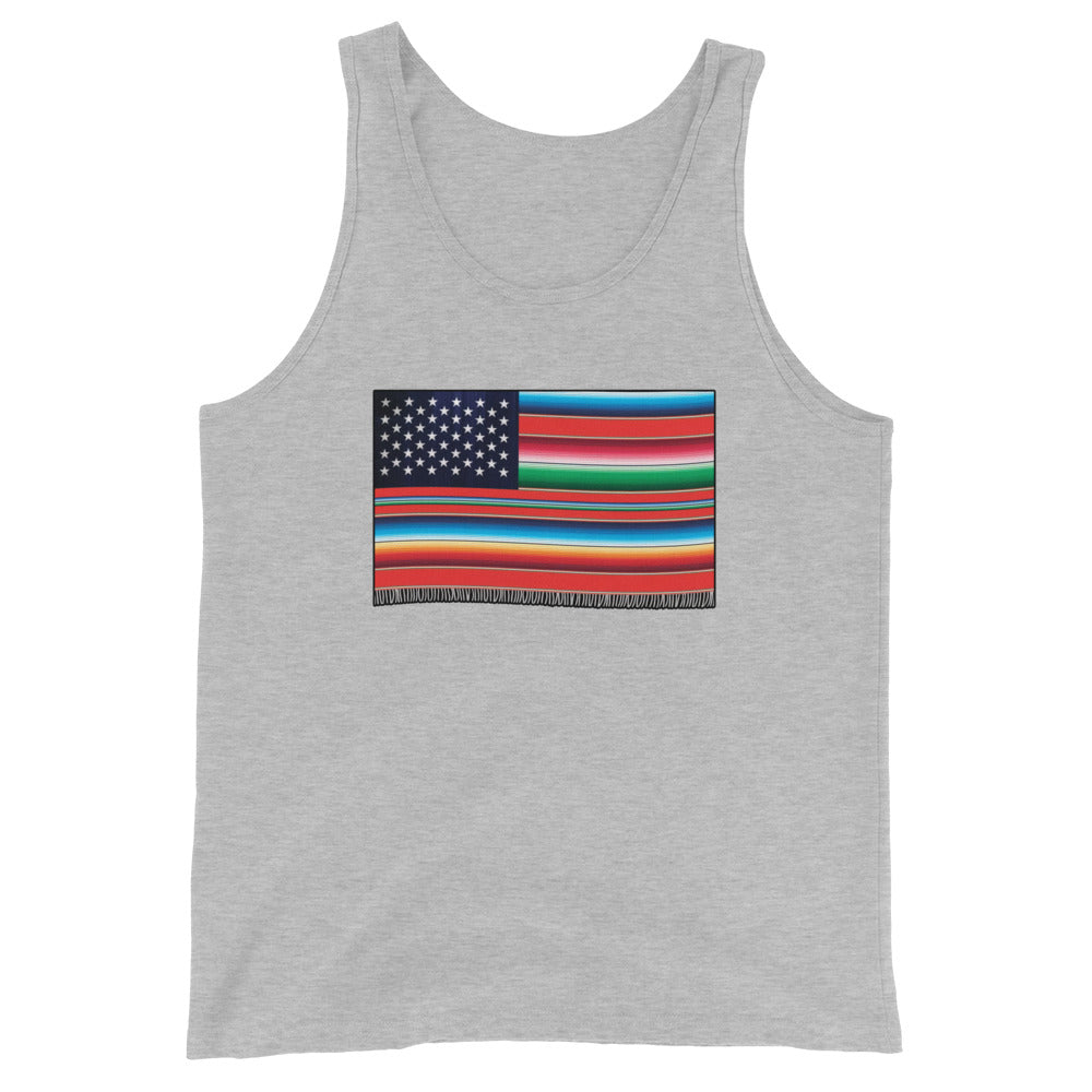 Cross Cultured Serape American Flag Unisex Tank Top