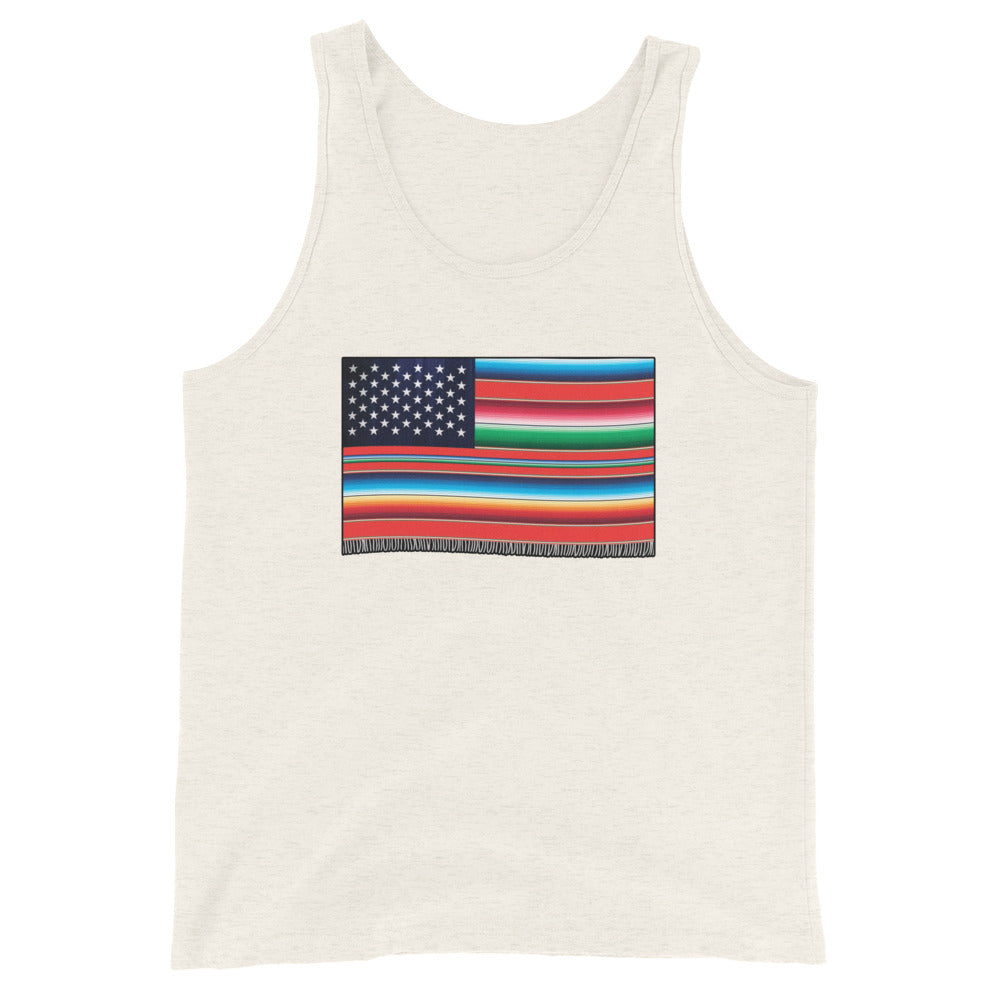 Cross Cultured Serape American Flag Unisex Tank Top