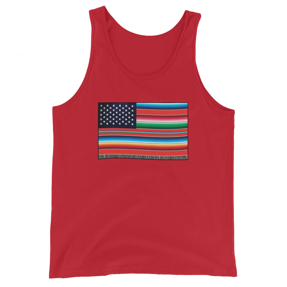 Cross Cultured Serape American Flag Unisex Tank Top