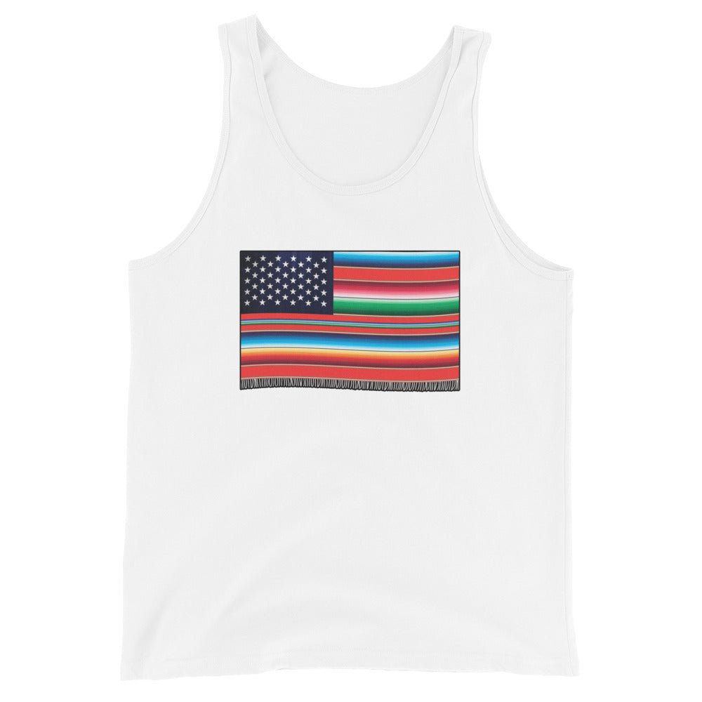 Cross Cultured Serape American Flag Unisex Tank Top