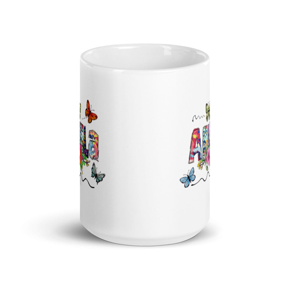 Abuela Butterflies White Coffee Mug