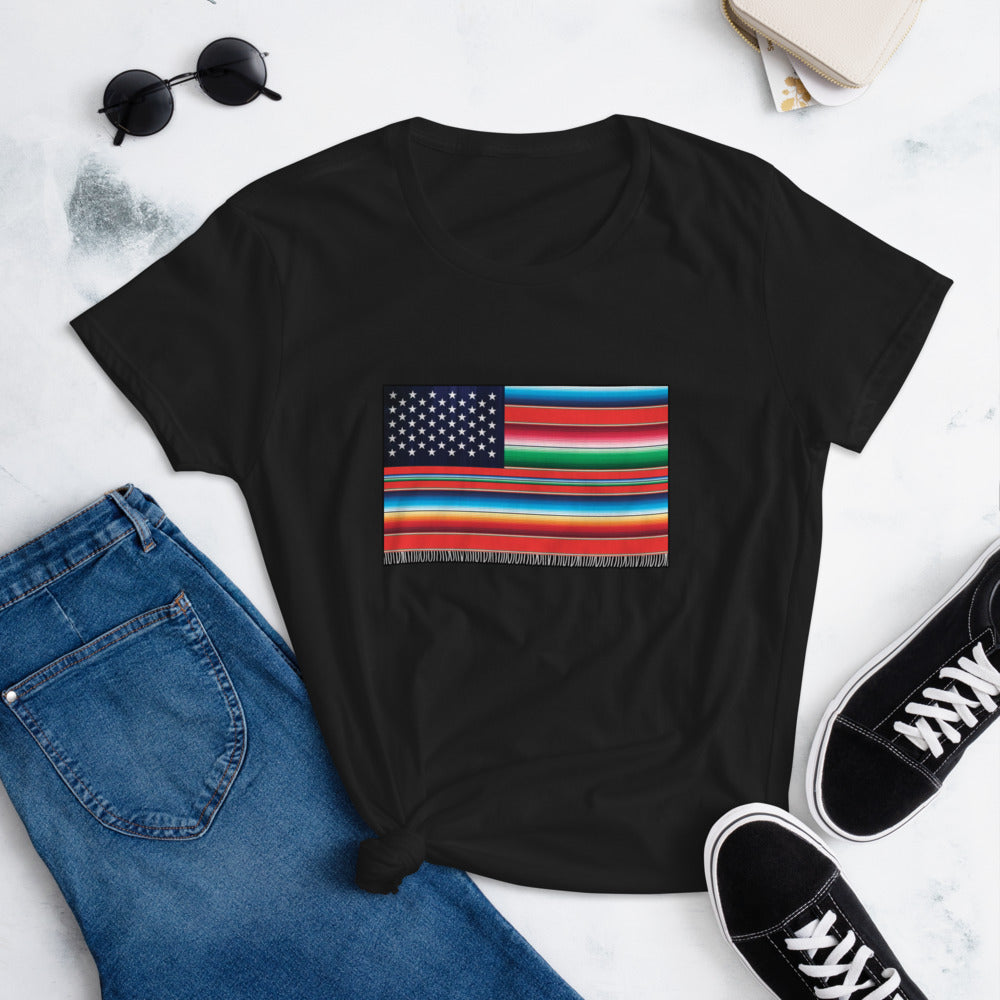 Cross Cultured Serape American Flag T-Shirt