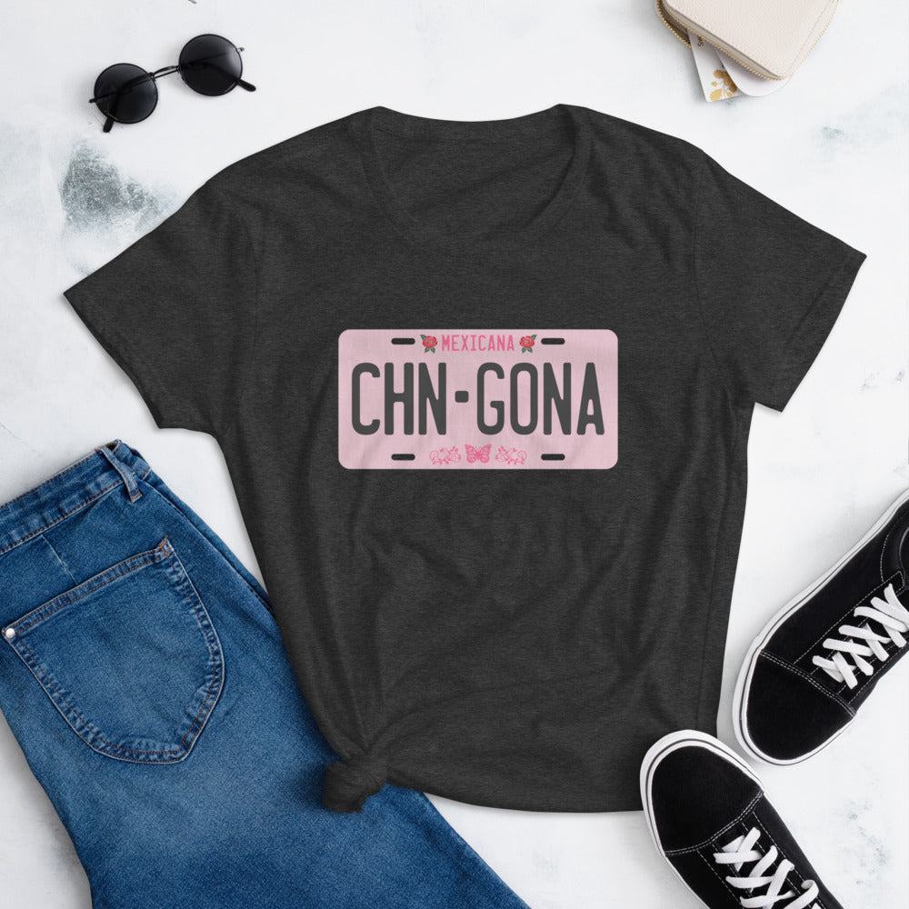 Mexicana Chingona License Plate T-Shirt for Women