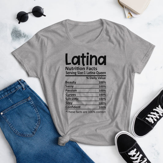 Latina Nutrition Facts T-Shirt for Women