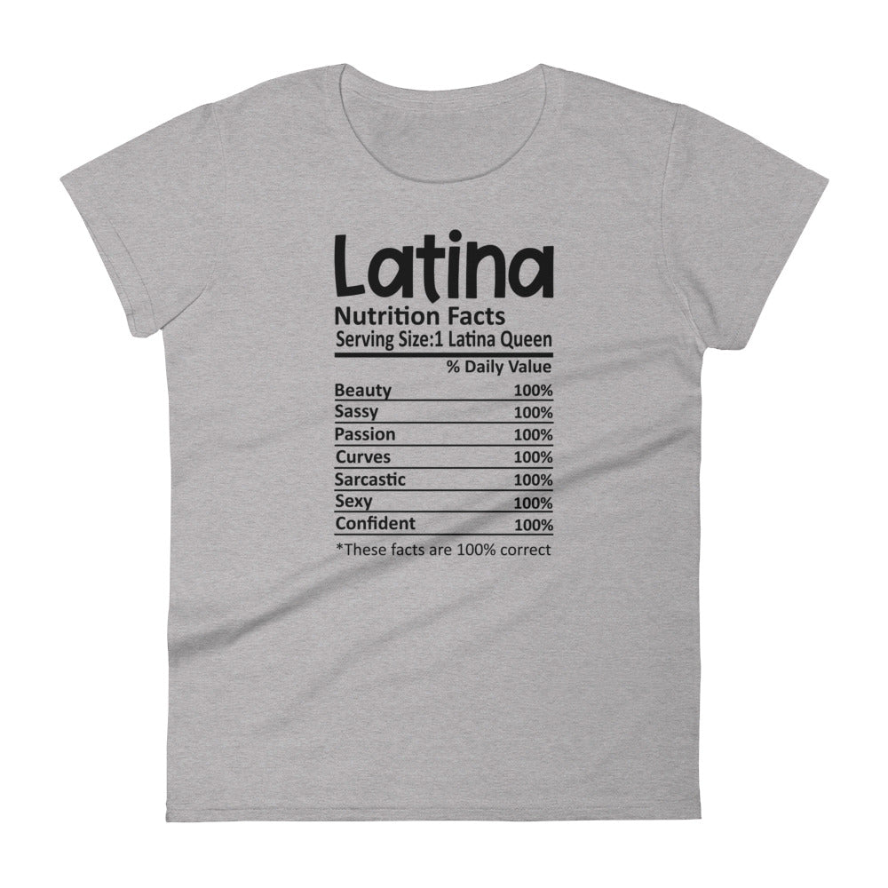 Latina Nutrition Facts T-Shirt for Women