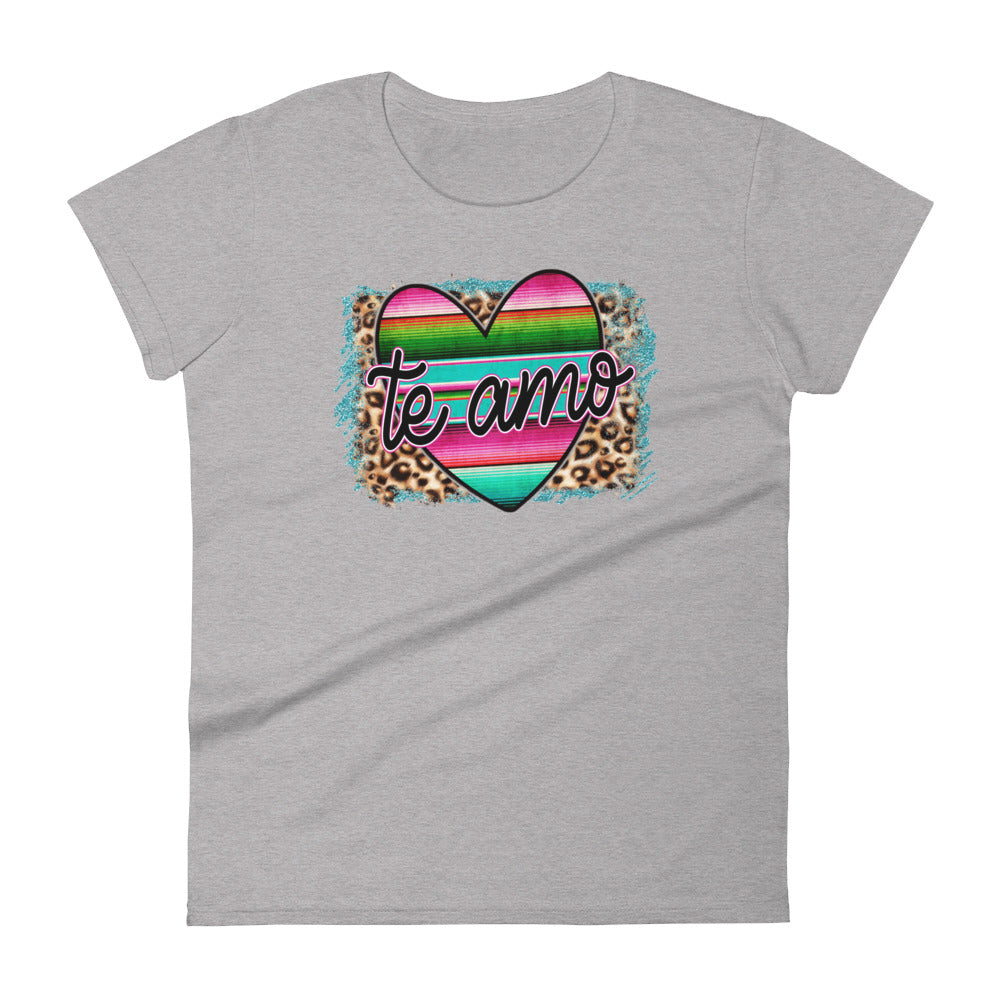 Te Amo Mexican Serape Heart T-Shirt for Women