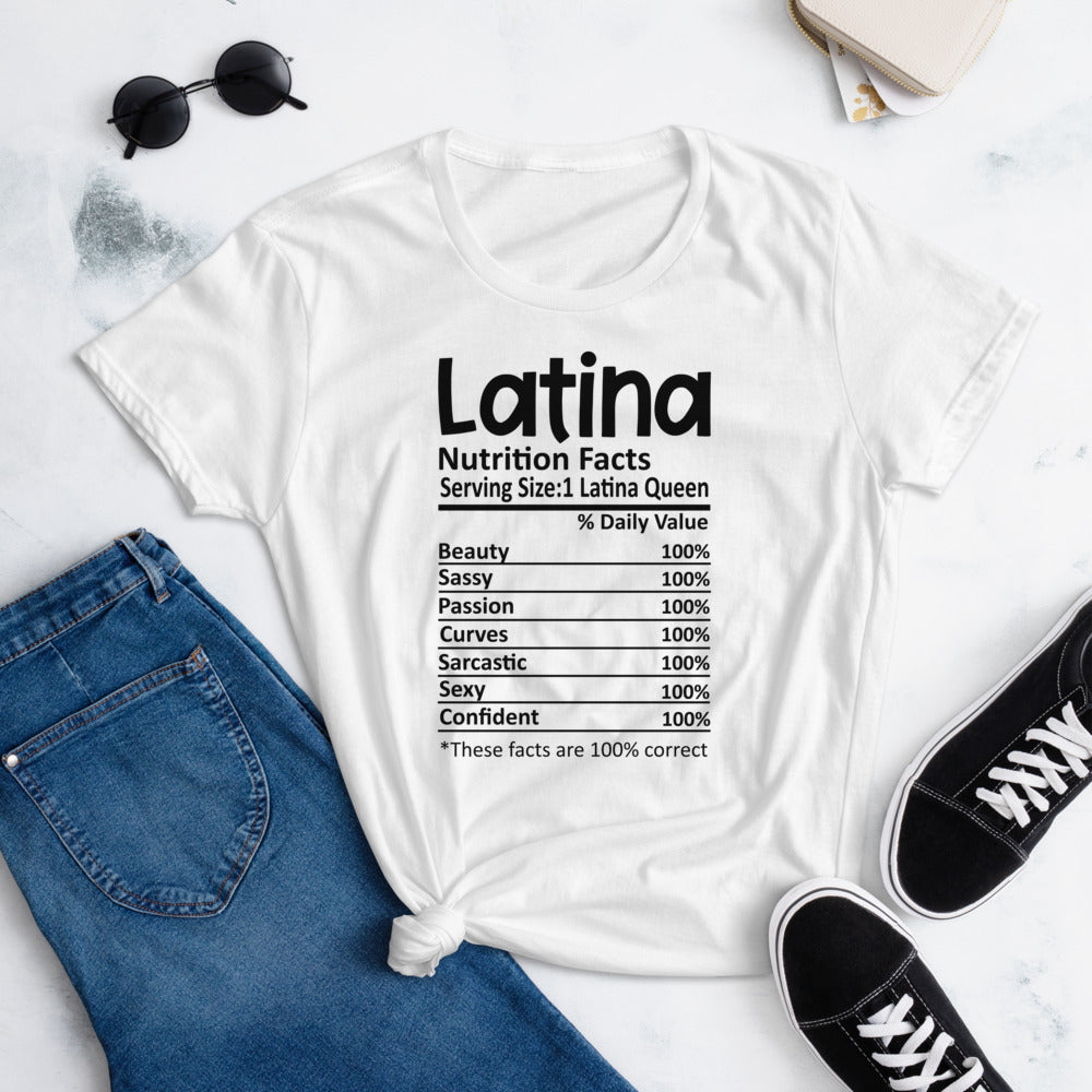 Latina Nutrition Facts T-Shirt for Women