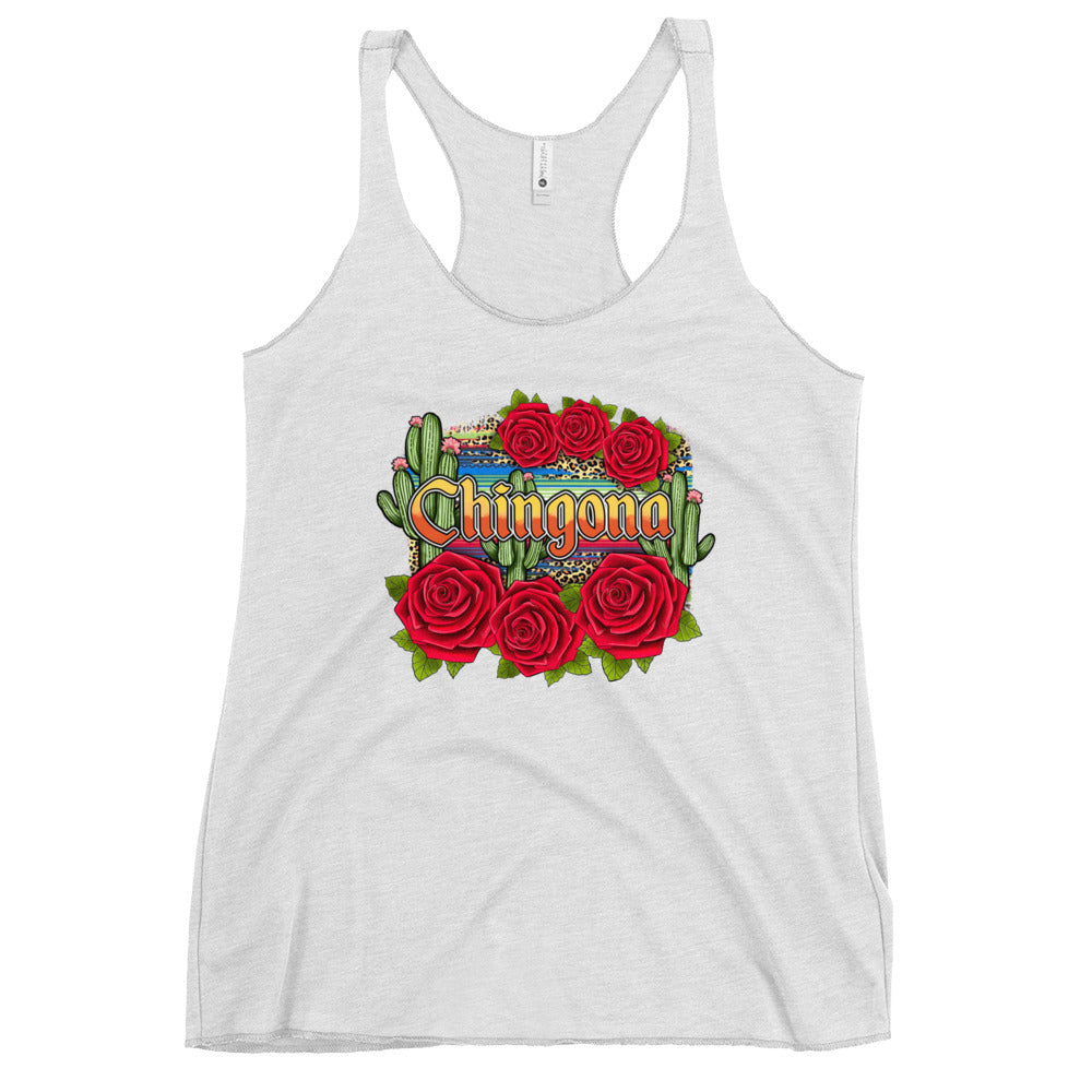 Chingona Red Roses Racerback Tank