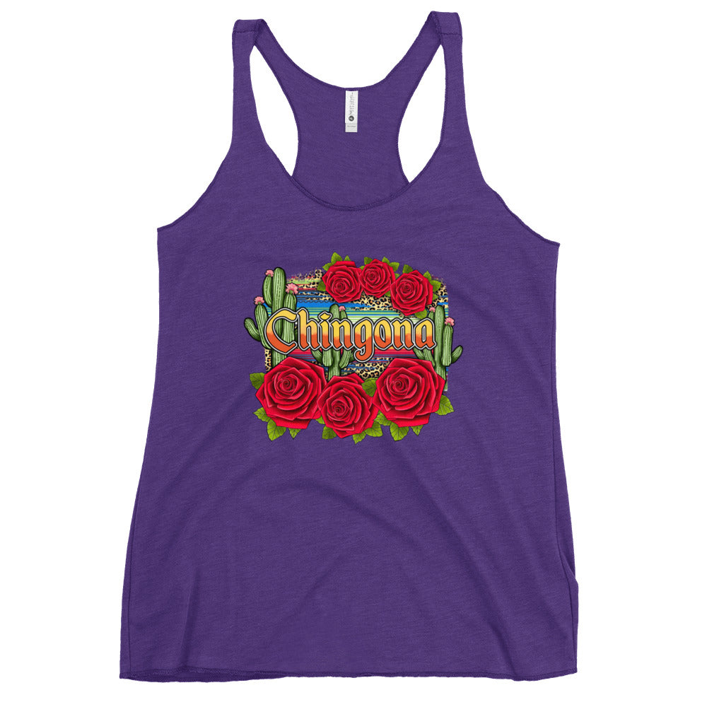 Chingona Red Roses Racerback Tank