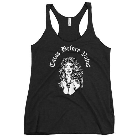 Tacos Before Vatos Chingona Racerback Tank Top